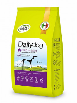 Сухой корм Dailydog Adult  для взрослых собак с уткой и овсом - 3 кг