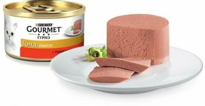 Паштет с говядиной GOURMET Gold для кошек